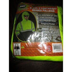 Forester Hi Vis Lightweight Hood Sweatshirt Class 3 Safety Hoodie Pull Over 2XL